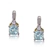 Aquamarine and Diamond Earrings in Two Tone 14K Gold
