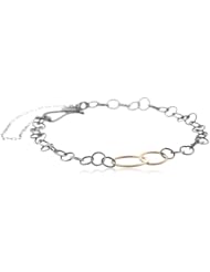 Melissa Joy Manning Mixed Sterling Silver 14K Yellow Gold Heavy Chain Bracelet