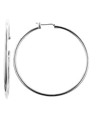 Large Silvertone Hoop Earrings
