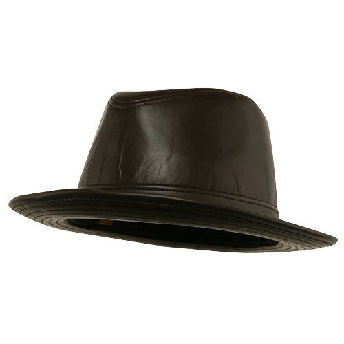 Men's Leather Bucket Hat-Brown W19S39C
