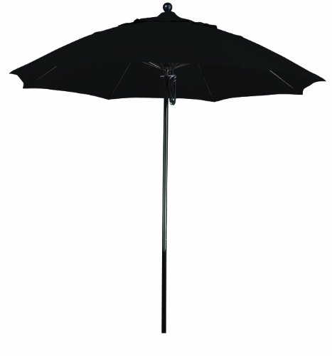 California Umbrella EFFO908201-5408 9-Feet Pulley Sunbrella Fabric Fiberglass Market Open Patio Umbrella, Black On Sale