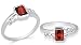 Jewelry : Radiant Cut Garnet Ring Sterling Silver