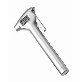 Accutire MS-4520B Digital Tire Pressure Gauge with Emergency Hammer, Seatbelt Blade and White LED Flashlight