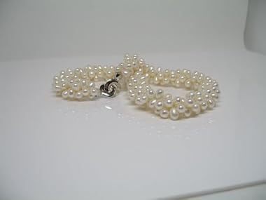HinsonGayle Triple Strand White Dancing Pearl Torsade Necklace
