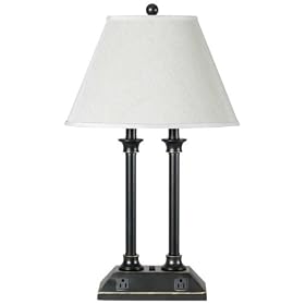Antique Bronze with Power Outlets Desk Lamp