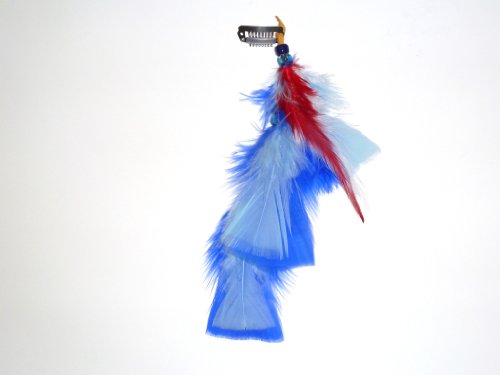 Tennessee Sports Fans, Clip-in Feather Hair Extensions Blue & White - Football Team Spirit in Your Hair!