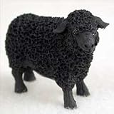 Stone Resin Realistic Miniature Black Sheep Figurine