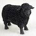 Stone Resin Realistic Miniature Black Sheep Figurine