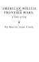 American Militia in the Frontier Wars, 1790-1796