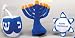 Plush Chanukah Menorah, Dreidel, Star Of David Dog Toys - 3 Toys
