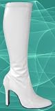 Flirt308 by Pleaser Sexy White Patent Go Go Dancer Boots
