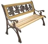 DC America SL-PB-168-BR Friendship Kids Bench, Cast Iron Frame and Hardwood Slats, Rust Resistant Bronze Finish