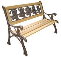 DC America SL-PB-168-BR Friendship Kids Bench, Cast Iron Frame and Hardwood Slats, Rust Resistant Bronze Finish