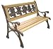 DC America SL-PB-168-BR Friendship Kids Bench, Cast Iron Frame and Hardwood Slats, Rust Resistant Bronze Finish