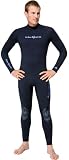 NeoSport Wetsuits Men's Premium 3/2mm Neoprene Full Suit ,Blue Trim,X-Large