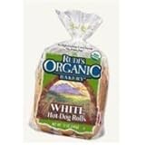 Rudis Organic White Hot Dog Rolls -- 8 pack per case.