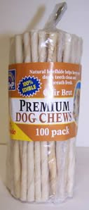 WHITE TWISTED CHEW STICKS 100 PACK