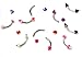 imixlot 30pcs 18g Colorful Curved Barbell with Spike Acrylic Eyebrow Piercing Jewelry