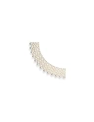Sterling Silver 3-6mm Freshwater Cultured White Pearl Bib Necklace