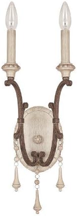 Capital Lighting 1607FO Chateau 2-Light Wall Sconce, French Oak Finish with Decorative Accent Fobs by North Coast Lighting