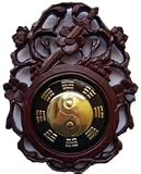 Hand Carved Wood Frame with Metal Bagua