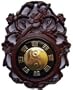 Hand Carved Wood Frame with Metal Bagua