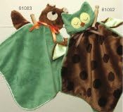 Woof n Poof Baby Buddy Blanket - Bear, Green Velour