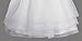 White Sleeveless Embroidered Organza Communion Dress with Pearled Accented Bodice