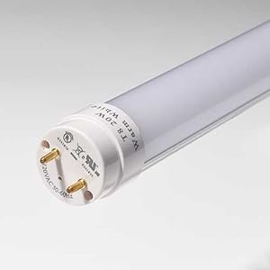 LEDwholesalers Brightest 20 Watt 4-foot T8 T10 T12 LED Tube Light 45W Fluorescent Tube Replacement UL Approved, Package of 12, White 1920WHx12
