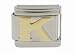 SilverBin Gold Tone Enamel Paint Letter Initial K Stainless Steel Italian Charm Link