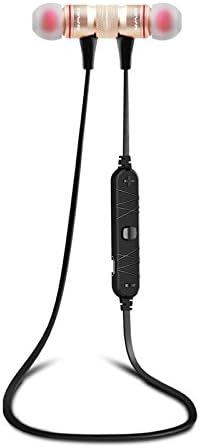 Bluetooth 4.0 Wireless Hands Free Headphones, Noice-concelling Sweatproof Sports Stereo Earphones In-Ear Headset for iPhone, iPad, Samsung, Android Smartphone or Other Bluetooth Enabled Devices (Gold)