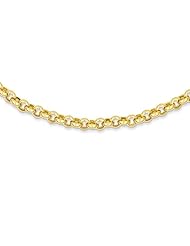 14k Yellow Gold 18in 6.25mm Polished Fancy Rolo Link Necklace. Metal Wt- 15.81g