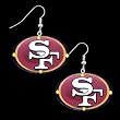 San Francisco 49ers Hoop Earrings - NFL Football Fan Shop Sports Team Merchandise