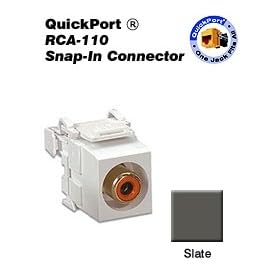 Leviton AC735-ROG Acenti RCA-110 QuickPort Snap-In Connector - Slate