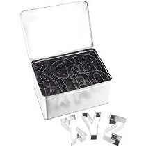 JUDGE LARGE ALPHABET CUTTERS WITH TIN AND ICING SET