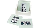 Melannco Set of 4 Frosted Photo Coasters