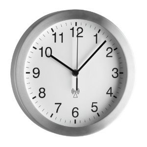 Basic clocks Funk Wanduhr basic clocks Aluminium mit Echtglas Abdeckung