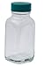 Vestil BTL-SW-G-2-CS Wide-Mouth Square Glass Bottle with Green Cap, 2 oz Capacity, Clear (Pack of 12)