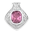 14K White Gold Pink Tourmaline Pendant