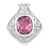 14K White Gold Pink Tourmaline Pendant