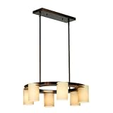 Forecast F187168 Ingo 6 Light Single Tier Chandelier in Deep Bronze with Light Caramel glass