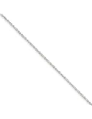 1.3mm, 14 Karat White Gold, Solid Baby Rope Chain - 18 inch