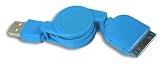 Apple iPod Dock Connector to USB 2.0 Retractable Cable - Blue
