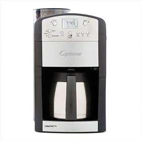 Capresso 465.05 CoffeeTeam TS 10-Cup Digital Coffeemaker with Conical Burr Grinder and Thermal Carafe