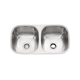 KitchenAid Standard Series KSU90D0MLL 32 Undermount Double Bowl Stainless Steel Sink with Whisper Quiet Sound Package