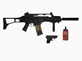 Search : DOUBLE EAGLE M85 ELECTRIC GUN (Value Pack includes: 1 M85 auto electric gun, 1 G1 spring pistol and 1 BB2000 count bottle)