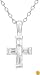 Sterling Silver Cubic Zirconia Cross Pendant, 18
