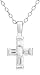 Jewelry : Sterling Silver Cubic Zirconia Cross Pendant, 18"