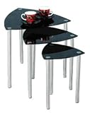 Diva Black Glass and Chrome Nest of Tables 31aAlfGagZL. SL160