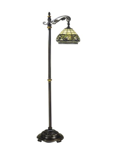 Dale Tiffany TF100906 Lewellen Bridge Floor Lamp Antique BronzeSand and Art Glass Shade